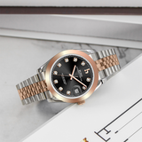 BUREI Men's Luxury Automatic Watch Fashion Waterproof Mechanical Watch, Adjustable Stainless Steel Two Tone Strap,Gift for Men