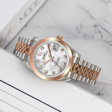 BUREI Men's Luxury Automatic Watch Fashion Waterproof Mechanical Watch, Adjustable Stainless Steel Two Tone Strap,Gift for Men