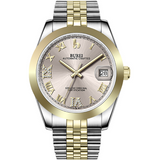 BUREI Men's Luxury Automatic Watch Fashion Waterproof Mechanical Watch, Adjustable Stainless Steel Two Tone Strap,Gift for Men