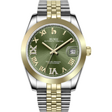 BUREI Men's Luxury Automatic Watch Fashion Waterproof Mechanical Watch, Adjustable Stainless Steel Two Tone Strap,Gift for Men