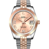 BUREI Men's Luxury Automatic Watch Fashion Waterproof Mechanical Watch, Adjustable Stainless Steel Two Tone Strap,Gift for Men
