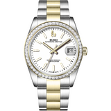 BUREI Men's Luxury Automatic Watch Fashion Waterproof Mechanical Watch, Adjustable Stainless Steel Two Tone Strap,Gift for Men