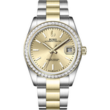 BUREI Men's Luxury Automatic Watch Fashion Waterproof Mechanical Watch, Adjustable Stainless Steel Two Tone Strap,Gift for Men