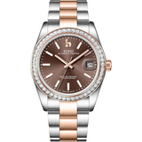 BUREI Men's Luxury Automatic Watch Fashion Waterproof Mechanical Watch, Adjustable Stainless Steel Two Tone Strap,Gift for Men