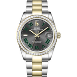 BUREI Men's Luxury Automatic Watch Fashion Waterproof Mechanical Watch, Adjustable Stainless Steel Two Tone Strap,Gift for Men