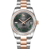 BUREI Men's Luxury Automatic Watch Fashion Waterproof Mechanical Watch, Adjustable Stainless Steel Two Tone Strap,Gift for Men