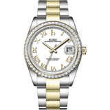 BUREI Men's Luxury Automatic Watch Fashion Waterproof Mechanical Watch, Adjustable Stainless Steel Two Tone Strap,Gift for Men
