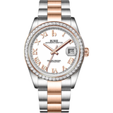 BUREI Men's Luxury Automatic Watch Fashion Waterproof Mechanical Watch, Adjustable Stainless Steel Two Tone Strap,Gift for Men