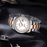 BUREI Men's Luxury Automatic Watch Fashion Waterproof Mechanical Watch, Adjustable Stainless Steel Two Tone Strap,Gift for Men