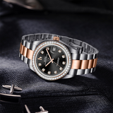 BUREI Men's Luxury Automatic Watch Fashion Waterproof Mechanical Watch, Adjustable Stainless Steel Two Tone Strap,Gift for Men