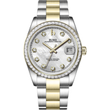 BUREI Men's Luxury Automatic Watch Fashion Waterproof Mechanical Watch, Adjustable Stainless Steel Two Tone Strap,Gift for Men