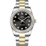 BUREI Men's Luxury Automatic Watch Fashion Waterproof Mechanical Watch, Adjustable Stainless Steel Two Tone Strap,Gift for Men