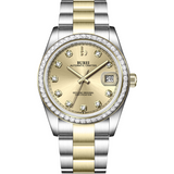BUREI Men's Luxury Automatic Watch Fashion Waterproof Mechanical Watch, Adjustable Stainless Steel Two Tone Strap,Gift for Men