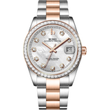 BUREI Men's Luxury Automatic Watch Fashion Waterproof Mechanical Watch, Adjustable Stainless Steel Two Tone Strap,Gift for Men