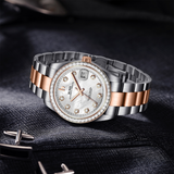 BUREI Men's Luxury Automatic Watch Fashion Waterproof Mechanical Watch, Adjustable Stainless Steel Two Tone Strap,Gift for Men