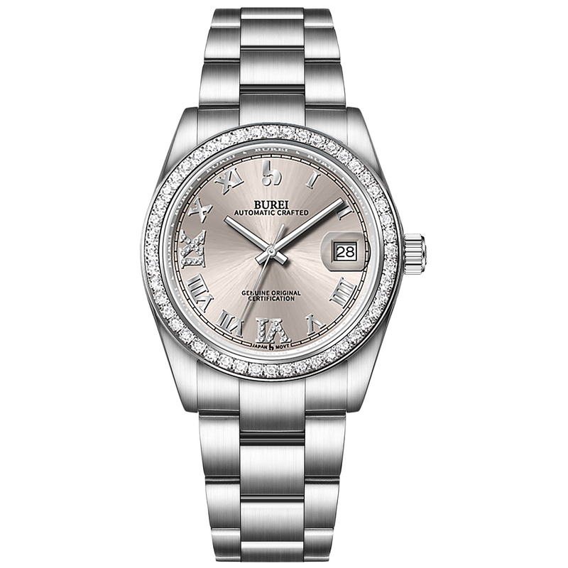 BUREI Men's Luxury Automatic Watch Fashion Waterproof Mechanical Watch, Adjustable Stainless Steel Two Tone Strap,Gift for Men