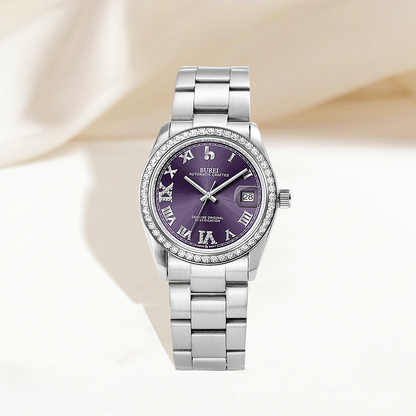 BUREI Luxury Automatic Watch 36mm, Fashion Waterproof Mechanical Watch, Adjustable Stainless Steel Two Tone Strap