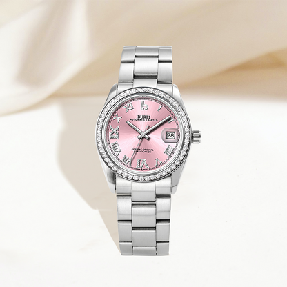BUREI Luxury Automatic Watch 36mm, Fashion Waterproof Mechanical Watch, Adjustable Stainless Steel Two Tone Strap