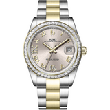 BUREI Men's Luxury Automatic Watch Fashion Waterproof Mechanical Watch, Adjustable Stainless Steel Two Tone Strap,Gift for Men