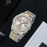 BUREI Men's Luxury Automatic Watch Fashion Waterproof Mechanical Watch, Adjustable Stainless Steel Two Tone Strap,Gift for Men