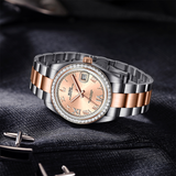 BUREI Men's Luxury Automatic Watch Fashion Waterproof Mechanical Watch, Adjustable Stainless Steel Two Tone Strap,Gift for Men