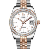 BUREI Men's Luxury Automatic Watch Fashion Waterproof Mechanical Watch, Adjustable Stainless Steel Two Tone Strap,Gift for Men