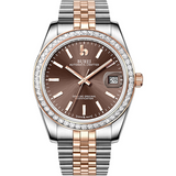 BUREI Men's Luxury Automatic Watch Fashion Waterproof Mechanical Watch, Adjustable Stainless Steel Two Tone Strap,Gift for Men