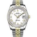 BUREI Men's Luxury Automatic Watch Fashion Waterproof Mechanical Watch, Adjustable Stainless Steel Two Tone Strap,Gift for Men