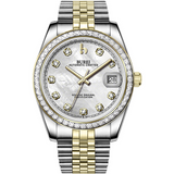 BUREI Men's Luxury Automatic Watch Fashion Waterproof Mechanical Watch, Adjustable Stainless Steel Two Tone Strap,Gift for Men