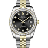 BUREI Men's Luxury Automatic Watch Fashion Waterproof Mechanical Watch, Adjustable Stainless Steel Two Tone Strap,Gift for Men