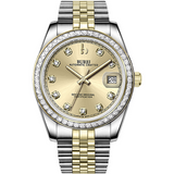 BUREI Men's Luxury Automatic Watch Fashion Waterproof Mechanical Watch, Adjustable Stainless Steel Two Tone Strap,Gift for Men