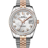 BUREI Men's Luxury Automatic Watch Fashion Waterproof Mechanical Watch, Adjustable Stainless Steel Two Tone Strap,Gift for Men