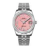 BUREI Luxury Automatic Watch 36mm, Fashion Waterproof Mechanical Watch, Adjustable Stainless Steel Two Tone Strap