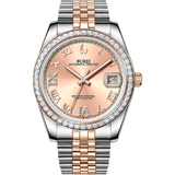 BUREI Men's Luxury Automatic Watch Fashion Waterproof Mechanical Watch, Adjustable Stainless Steel Two Tone Strap,Gift for Men