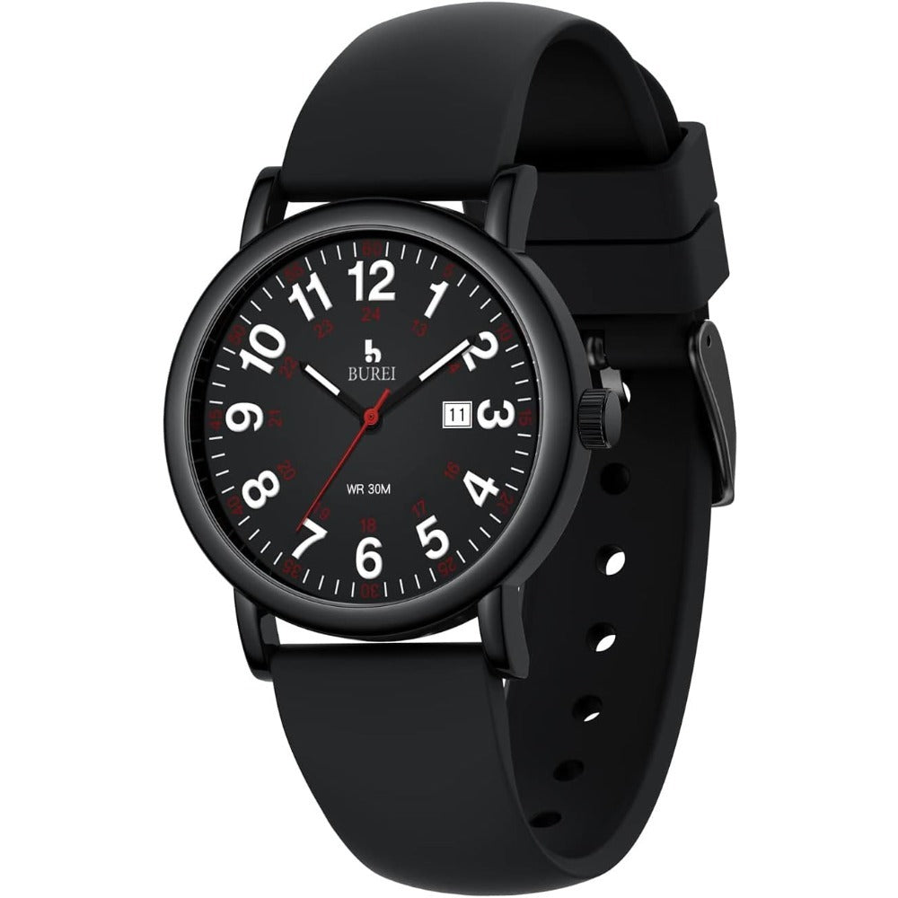 BUREI Nurse Wrist Watch for Nurse Medical Professionals Students Women Men, Waterproof 12/24 Hour Military Time Luminouse Easy Read Dial,Colorful Silicone Band