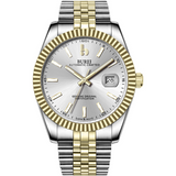 BUREI Men's Luxury Automatic Watch Fashion Waterproof Mechanical Watch, Adjustable Stainless Steel Two Tone Strap,Gift for Men