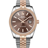BUREI Men's Luxury Automatic Watch Fashion Waterproof Mechanical Watch, Adjustable Stainless Steel Two Tone Strap,Gift for Men