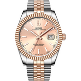 BUREI Men's Luxury Automatic Watch Fashion Waterproof Mechanical Watch, Adjustable Stainless Steel Two Tone Strap,Gift for Men