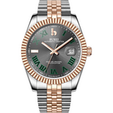 BUREI Men's Luxury Automatic Watch Fashion Waterproof Mechanical Watch, Adjustable Stainless Steel Two Tone Strap,Gift for Men