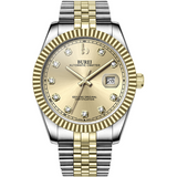 BUREI Men's Luxury Automatic Watch Fashion Waterproof Mechanical Watch, Adjustable Stainless Steel Two Tone Strap,Gift for Men