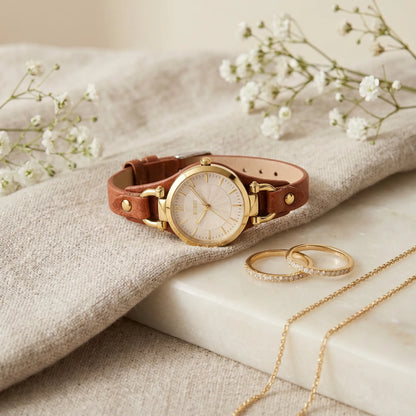 BUREI Vintage Horseshoe Leather Watch