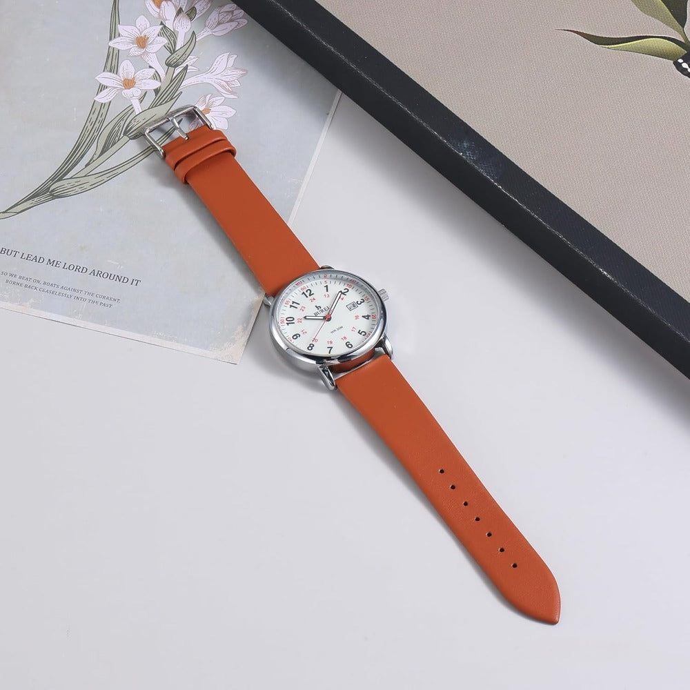 BUREI Nurse Wrist Watch for Nurse Medical Professionals Students Women Men, Waterproof 12/24 Hour Military Time Luminouse Easy Read Dial,Colorful Silicone Band
