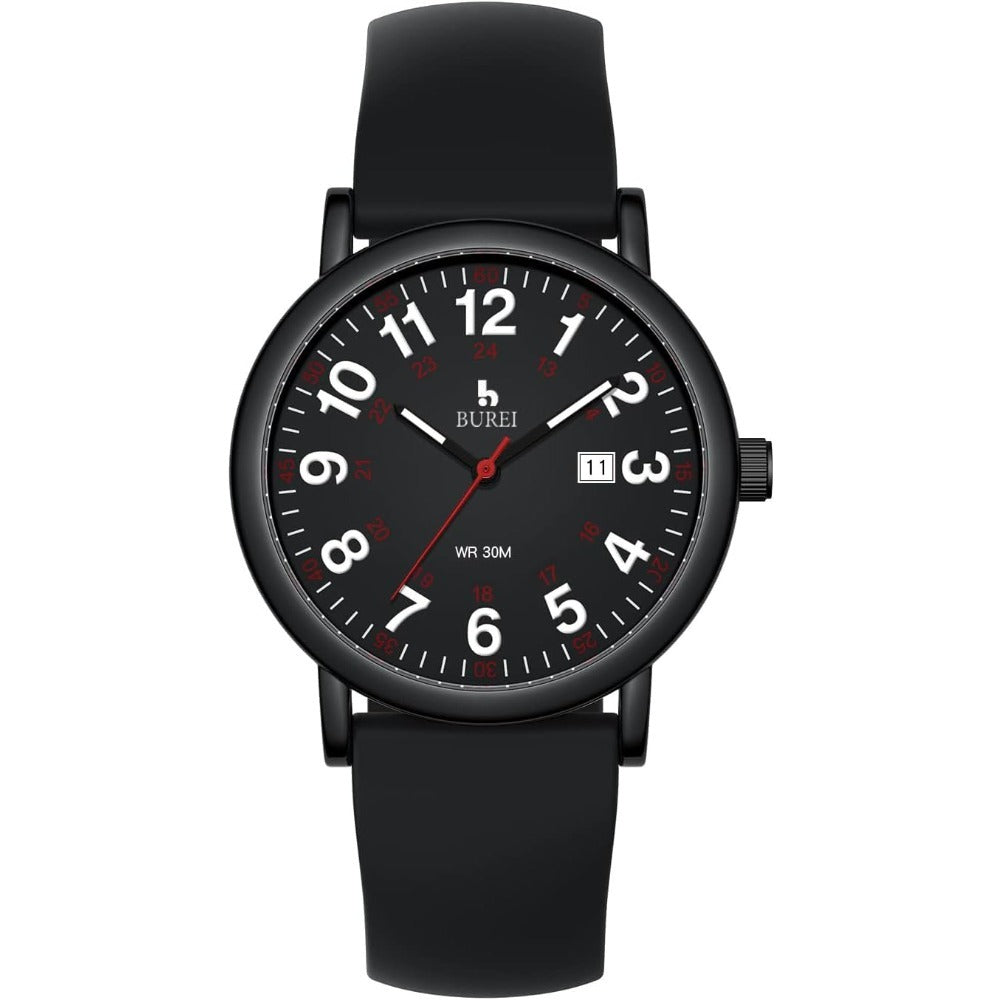BUREI Nurse Wrist Watch for Nurse Medical Professionals Students Women Men, Waterproof 12/24 Hour Military Time Luminouse Easy Read Dial,Colorful Silicone Band