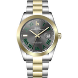 BUREI Men's Luxury Automatic Watch Fashion Waterproof Mechanical Watch, Adjustable Stainless Steel Two Tone Strap,Gift for Men