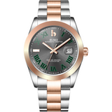 BUREI Men's Luxury Automatic Watch Fashion Waterproof Mechanical Watch, Adjustable Stainless Steel Two Tone Strap,Gift for Men