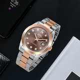BUREI Men's Luxury Automatic Watch Fashion Waterproof Mechanical Watch, Adjustable Stainless Steel Two Tone Strap,Gift for Men