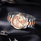 BUREI Men's Luxury Automatic Watch Fashion Waterproof Mechanical Watch, Adjustable Stainless Steel Two Tone Strap,Gift for Men
