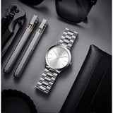 BRUEI men's stainless steel fashion business watch japanese movement quartz watch men's 41mm luxury round watch