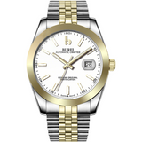 BUREI Men's Luxury Automatic Watch Fashion Waterproof Mechanical Watch, Adjustable Stainless Steel Two Tone Strap,Gift for Men