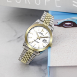 BUREI Men's Luxury Automatic Watch Fashion Waterproof Mechanical Watch, Adjustable Stainless Steel Two Tone Strap,Gift for Men